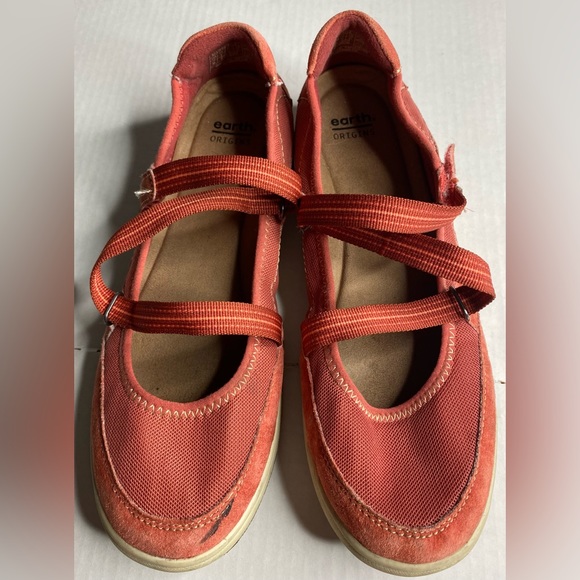 Earth Origins Shoes Earth Origins Eclipse Elle Mary Jane Womens Size M Salmon Suede Canvas